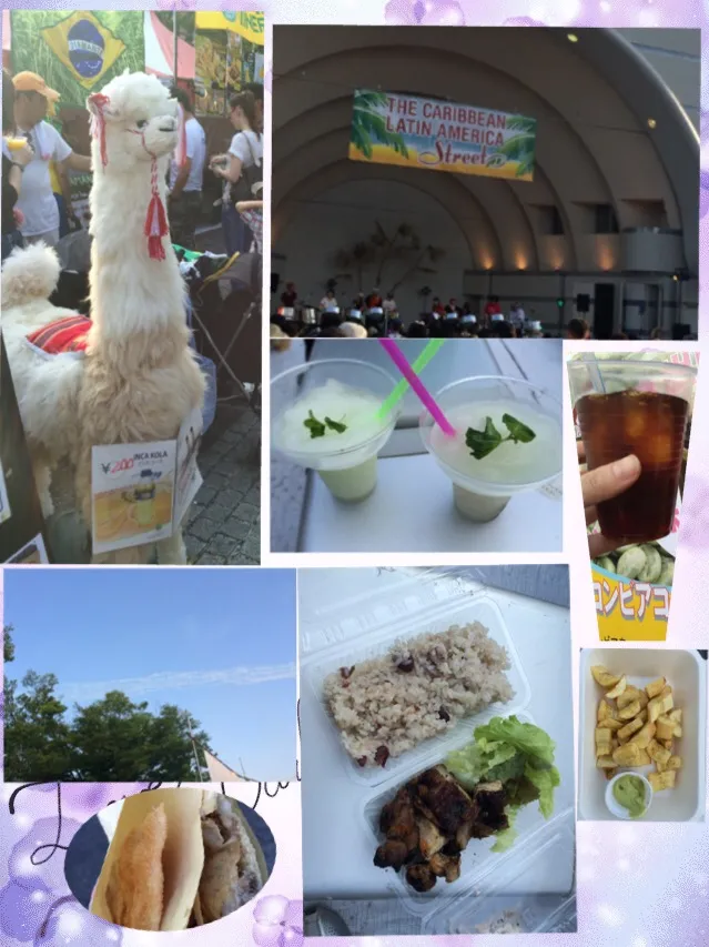 Latin street - Jerk chicken, fried banana, pastel, Columbia coffee, daiquiri   ラテンストリートでジャークチキン、バナナフライ、パステル、コーヒー、ダイキリ♡ 珍しいもの食べよう！|cocoaさん