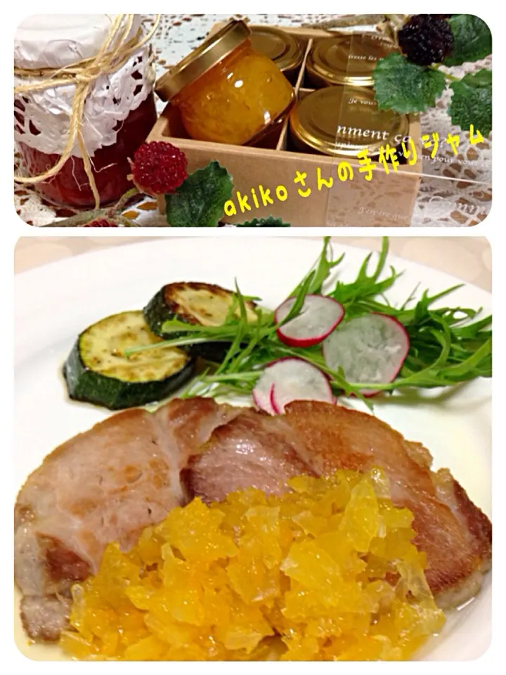 akikoさんの料理 手作りハムのソテーをakikoさんが送って下さった簡単甘夏マーマレードジャムのソースで🎶|konriさん