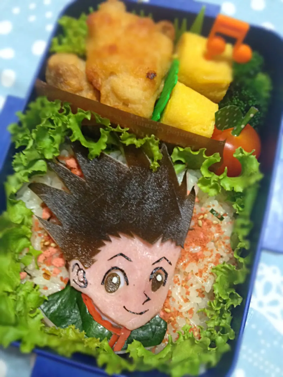 Snapdishの料理写真:ハンターハンターからゴンのキャラ弁|ミニーさん