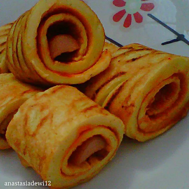 Pancake Gulung Sosis (Sausage Roll Pancake).|Anastasia Dewiさん