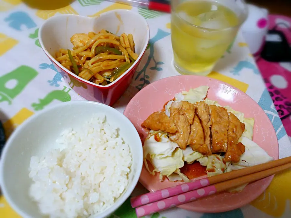 照焼チキン&青椒肉絲！！|makiさん