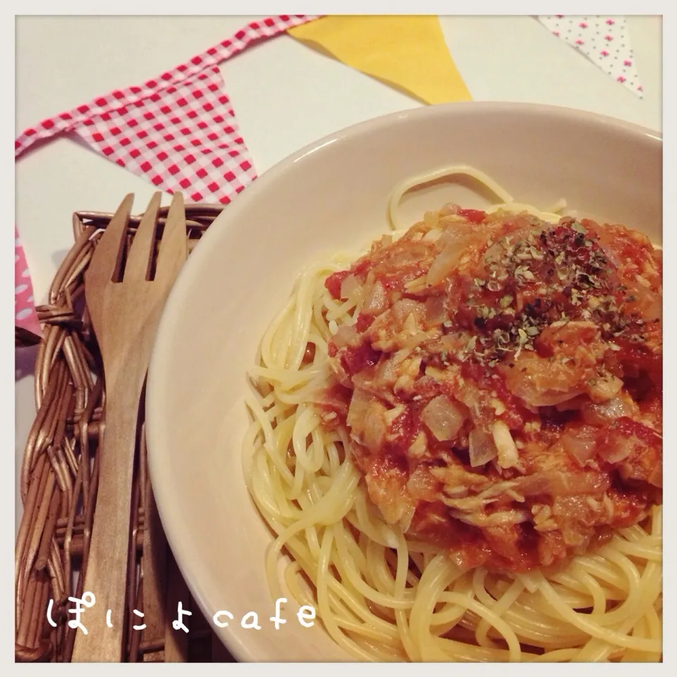 ズボラご飯♡ツナとトマトのパスタ♡|ぽにょ☆さん