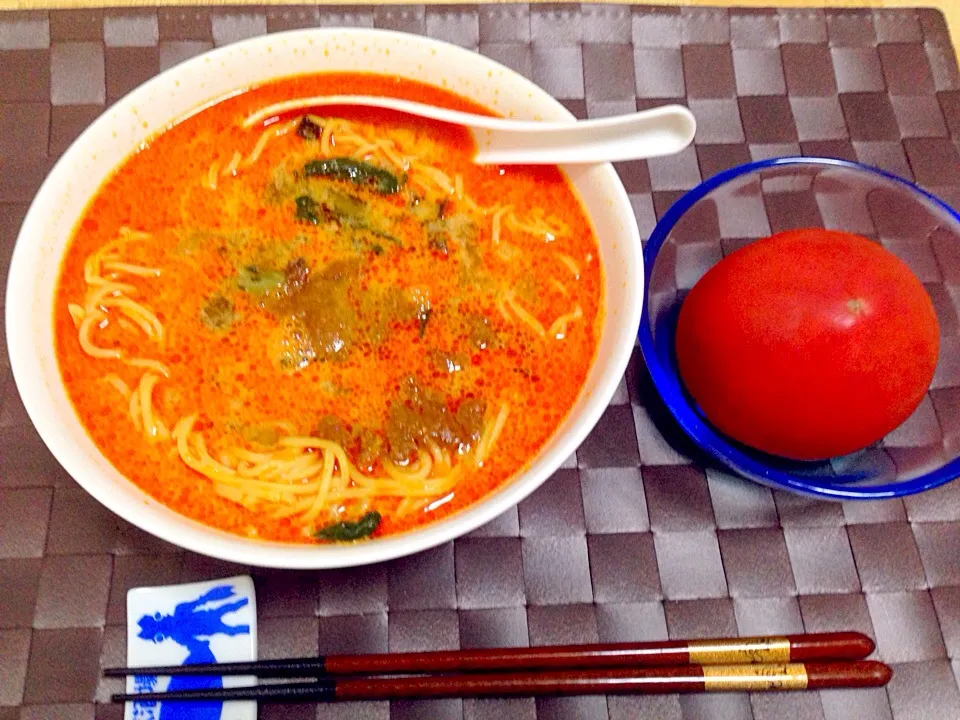 冷食の辣椒担々麺と冷やしトマト|Tarou  Masayukiさん