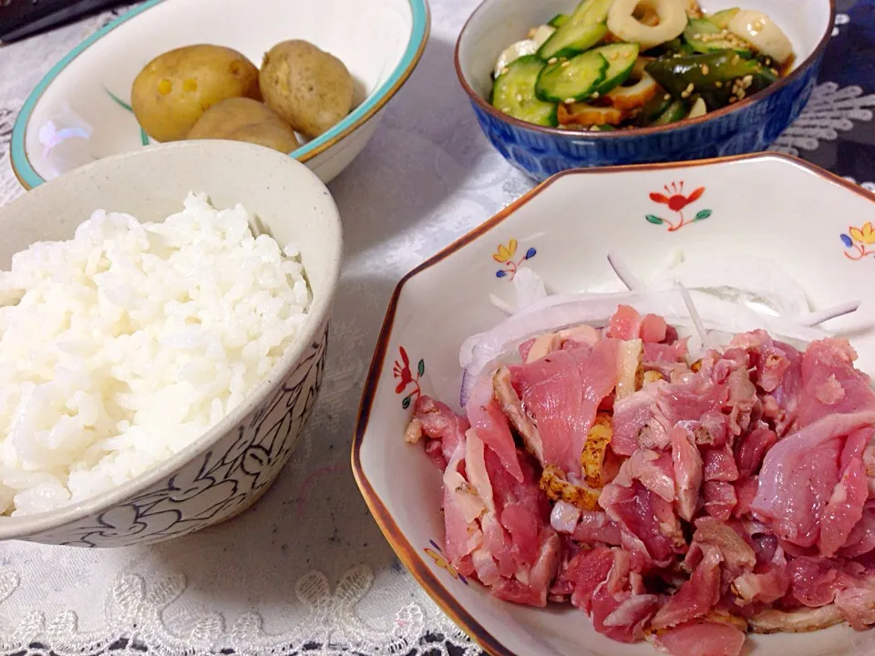 鶏のたたきの晩ご飯|やすさん