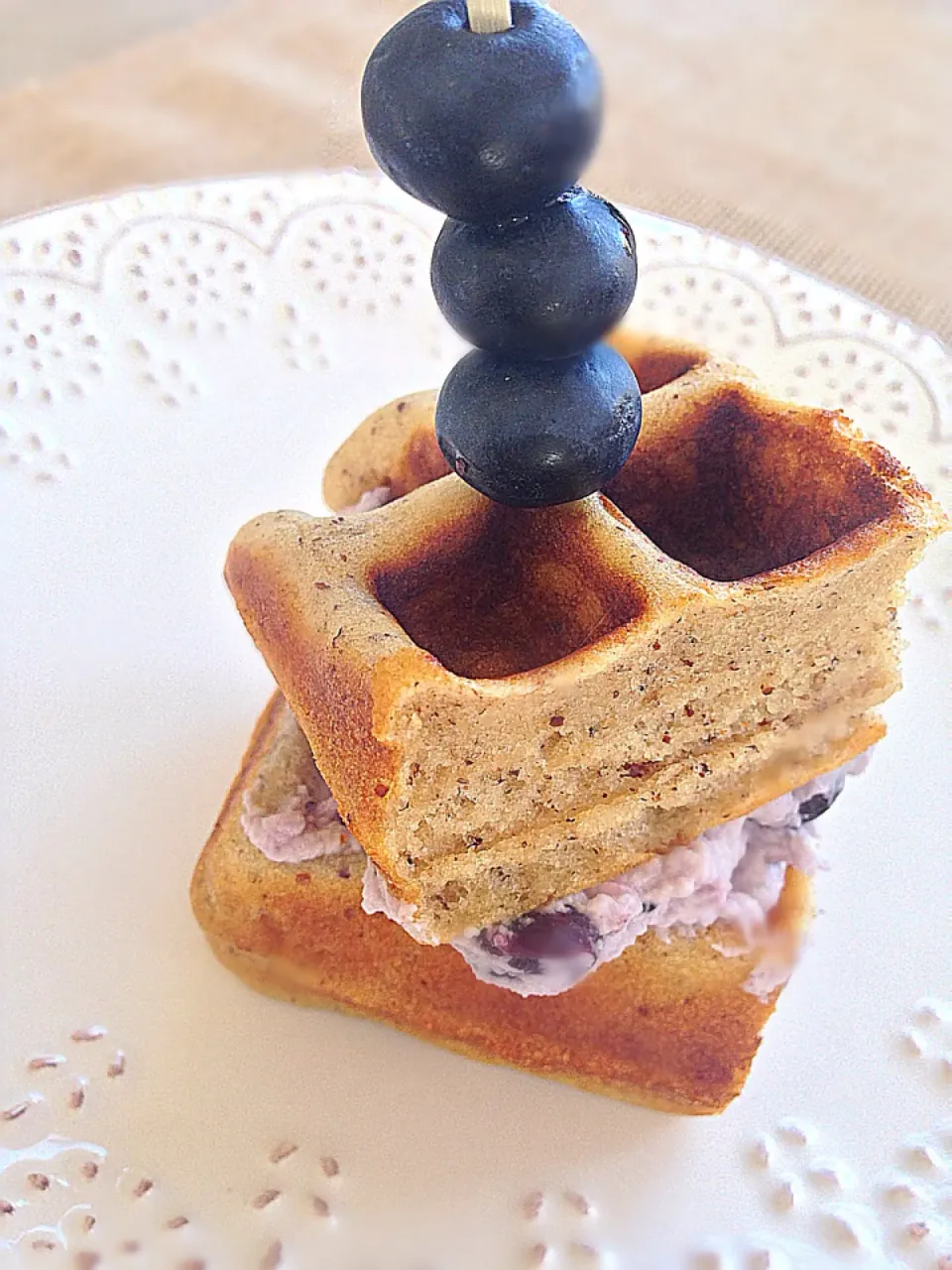 Blueberry mascarpone waffle bites|lindsay robesonさん