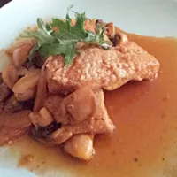 mushroom onion tomato braised pork tenderloin.|angelaさん