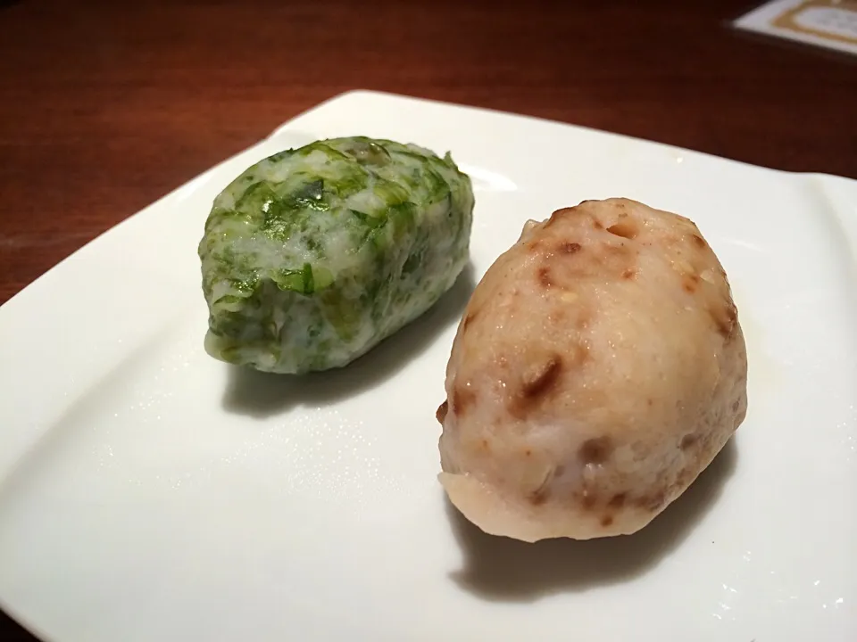 Snapdishの料理写真:Steamed fish cake flavoured with negi and walnuts.|Ong Sor Fernさん