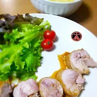 Snapdishの料理写真:ロールチキンの甘酢煮★オニオングラタンスープ