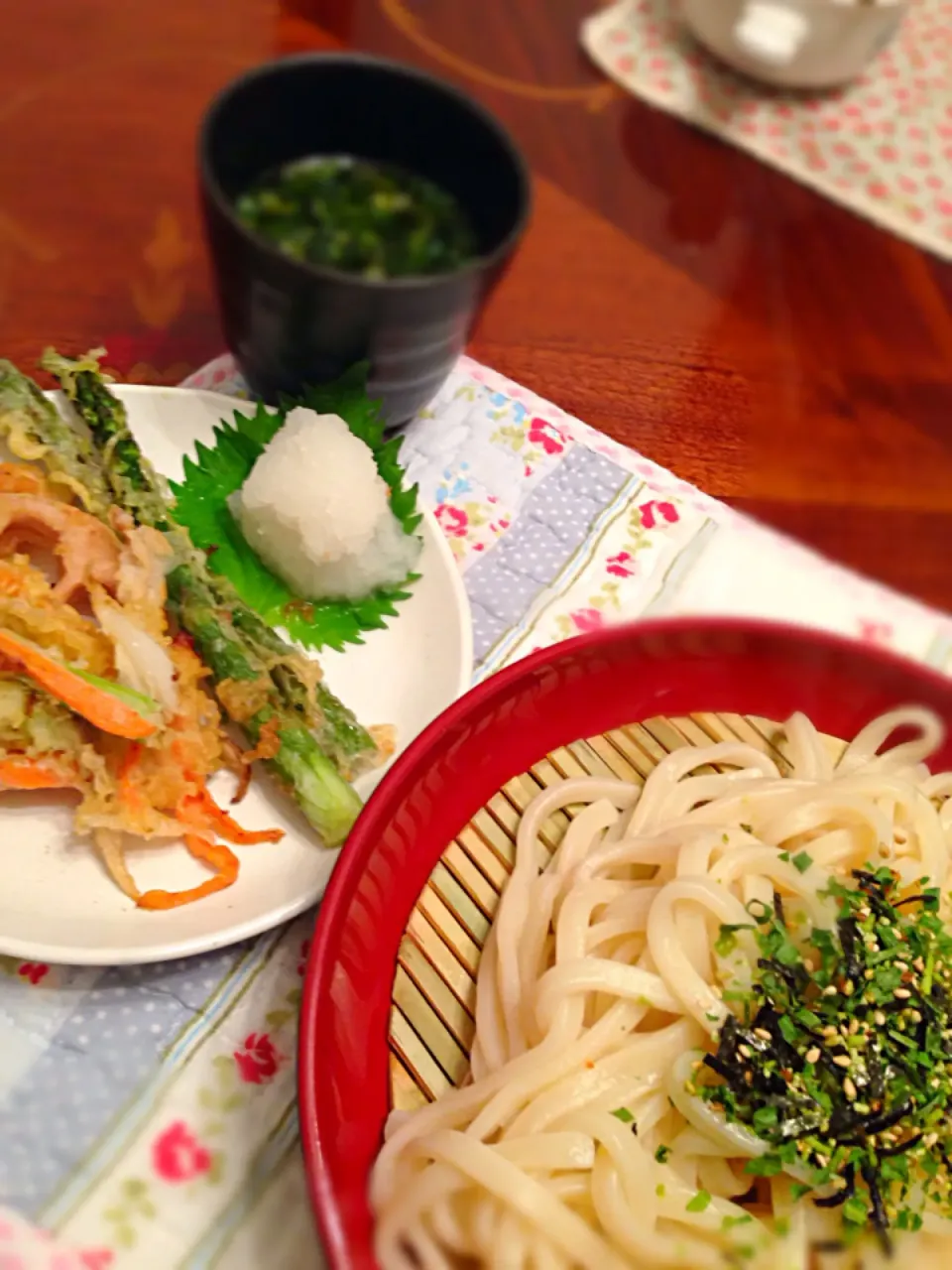 昨夜の天ぷらでころうどん|ちゃたままさん