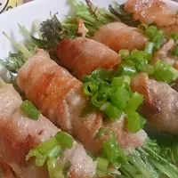 Snapdishの料理写真:豚肉の水菜巻き|あけみさん