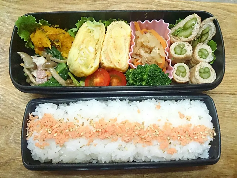 お弁当☆アスパラ巻いてみました(^.^)|ちいさん