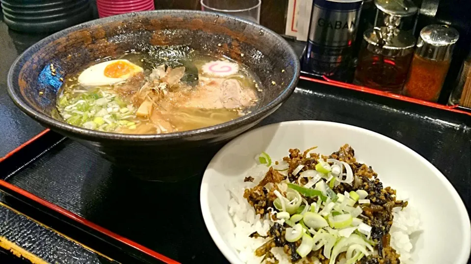 塩ラーメン & 高菜肉ご飯|Agaricusさん