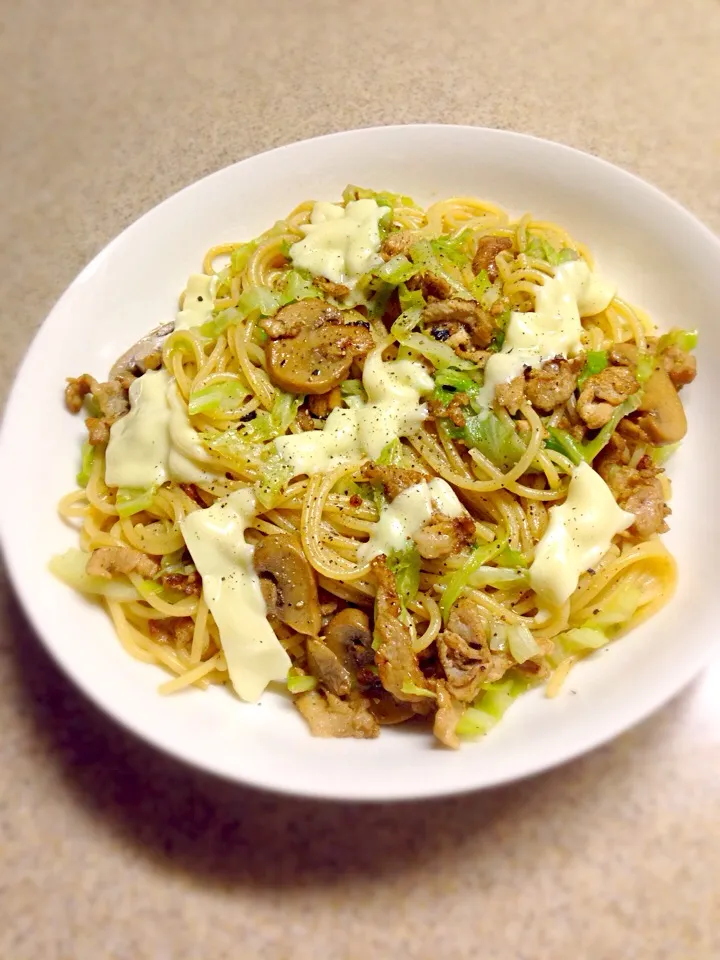 豚ひき肉とキャベツのスパゲッティ(モコミチ風)|JOさん