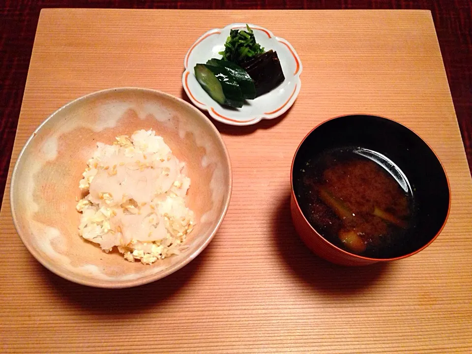 新蓮根・新生姜ご飯 香の物 赤出汁|ハギーさん