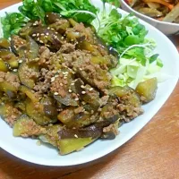 Snapdishの料理写真:茄子と挽き肉のピリ辛炒め|kazu0608さん