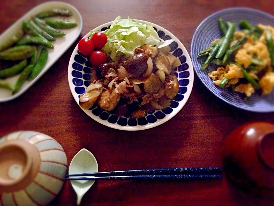 Snapdishの料理写真:茄子と豚肉のガリバタポン酢ソテー|noryさん