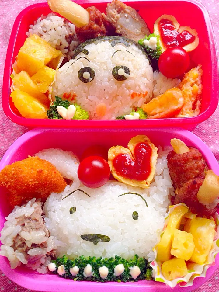 Snapdishの料理写真:Lunch box☆Crayon Shin-chan❗️Shinnosuke&Shiro🎵ｸﾚﾖﾝしんちゃん&ｼﾛ|🌈Ami🍻さん