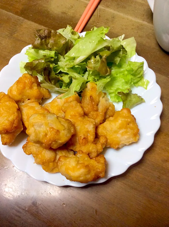 Snapdishの料理写真:おつまみの鶏肉唐揚げ♫|Norio Fukudaさん