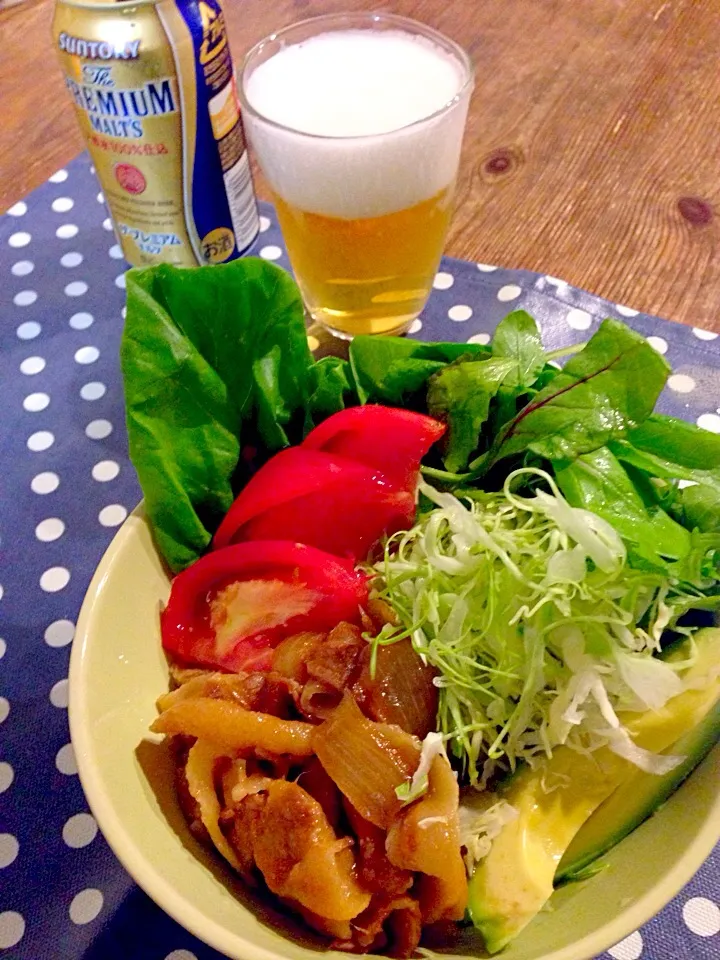 1人ご飯💛生姜焼き丼🍀|まみりんごさん