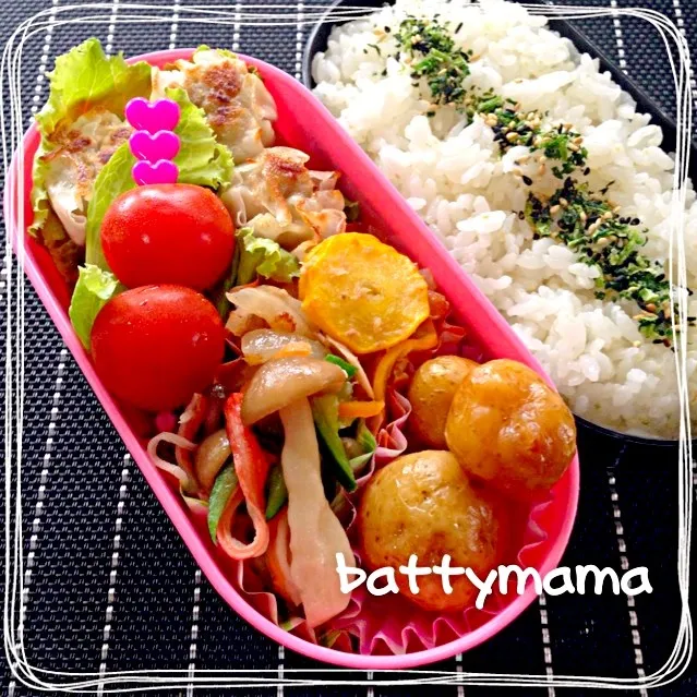 Snapdishの料理写真:焼きしゅうまい弁当〜☆battymamaのしあわせになるお弁当〜☆|ばってぃーまま＠♪さん