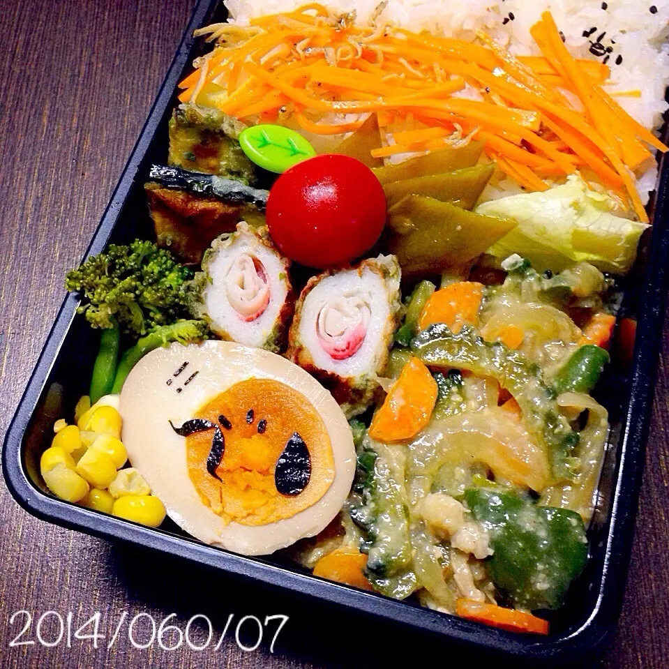 おヒゲスヌーピーさん弁当(´ ω。 `)|ふくろう女子さん