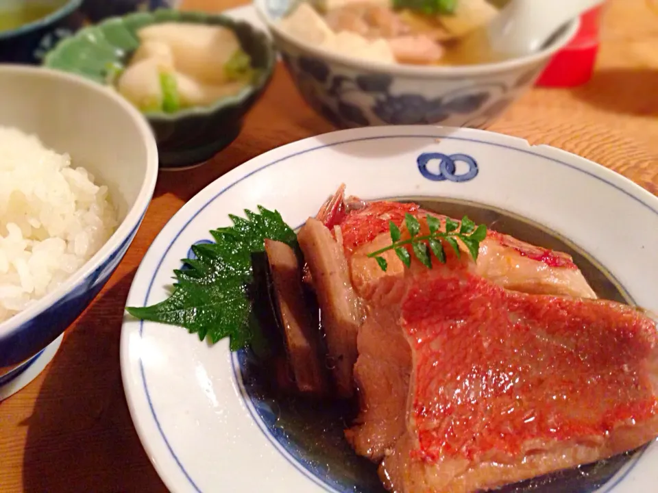 金目鯛煮付定食|流線形さん