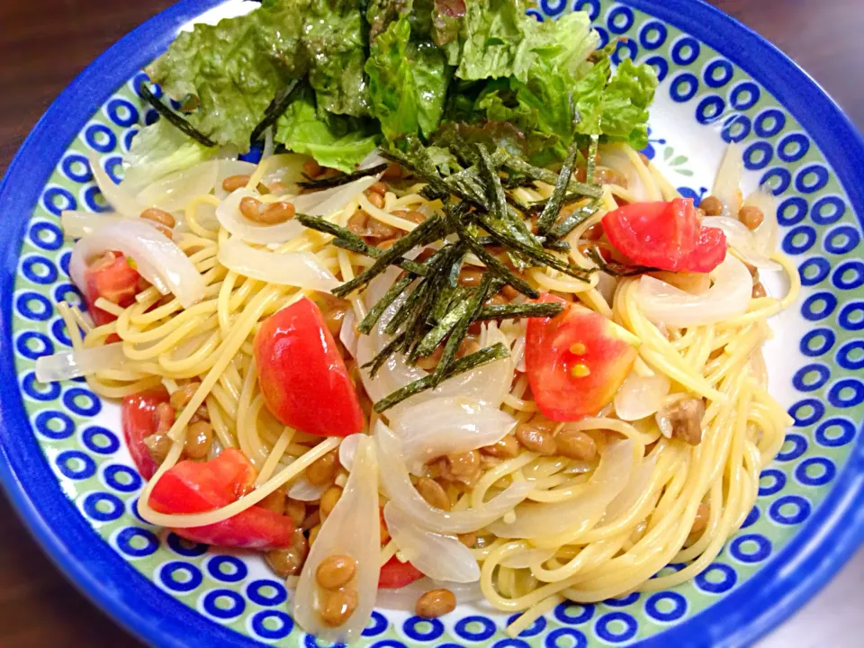 Snapdishの料理写真:混ぜるだけ💟納豆パスタ|Mariettyさん