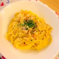 鮭のクリームパスタ|すずきけーすけさん