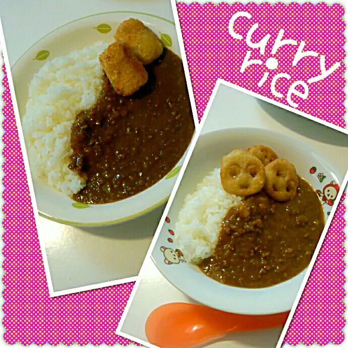 大人用コロッケカレー＆子供用アンパンマンポテトカレー♡|かなさん