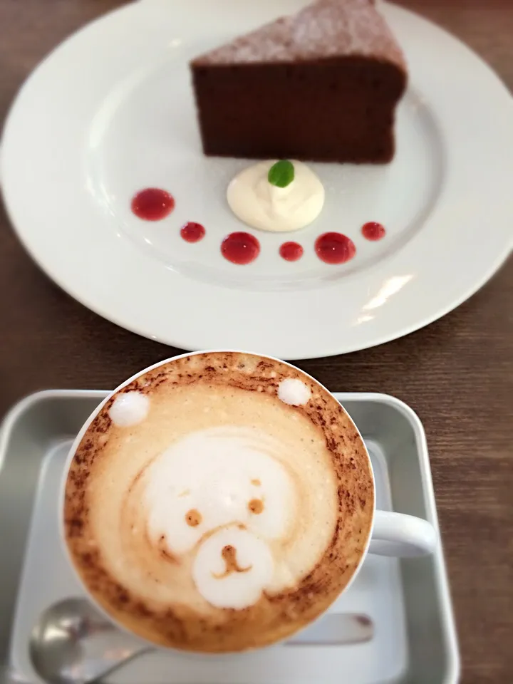 カプチーノとチョコケーキ|まのさん