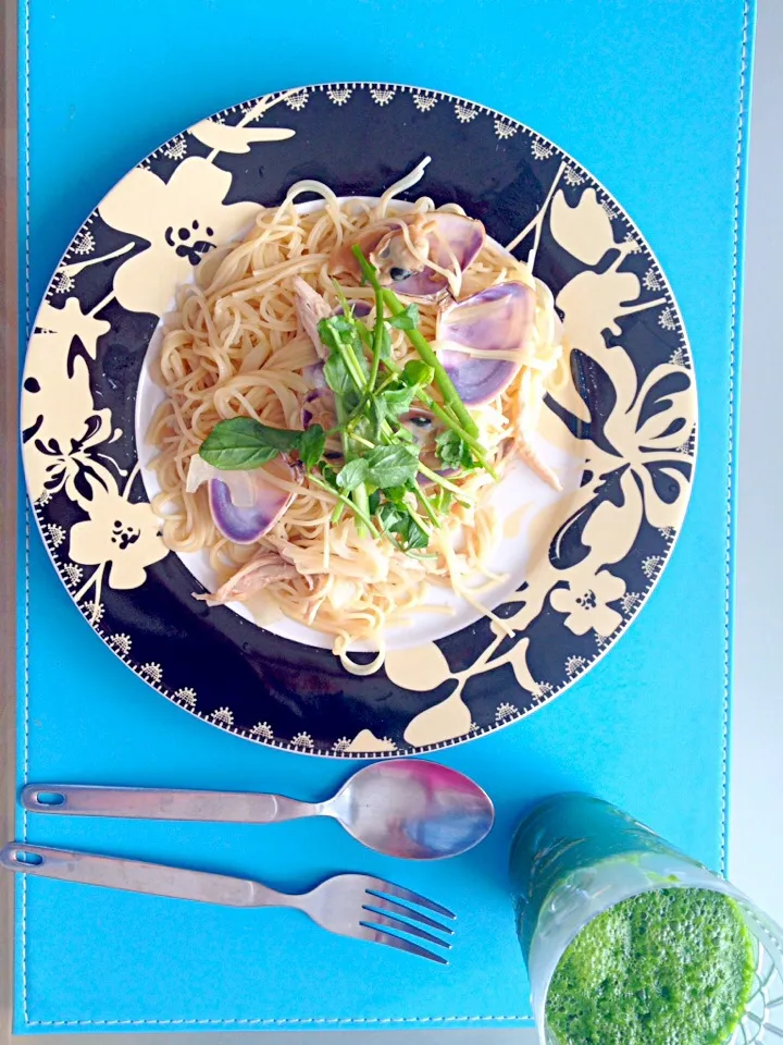 Pipi,Chicken,Garlic, Onion, and Parmesan cheese Angel Pasta|noriko takiyama のりねぇですさん