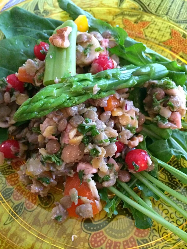 Lentils, micro tomatoes, rocket salad;)|aястасияさん