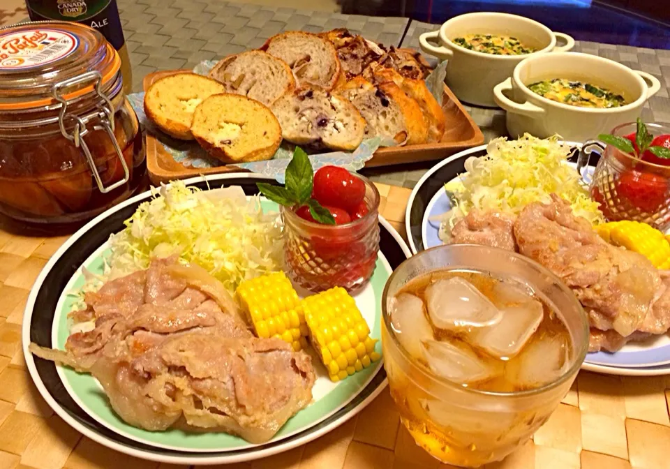 フルーツブランデーで乾杯の晩御飯|有山さん