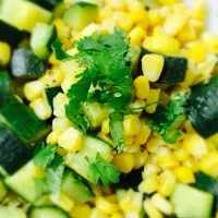 Snapdishの料理写真:Zucchini and corn topped with cilantro and zest of lime|Elaine Gohさん