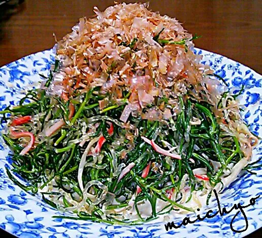 おかひじき・海草麺・カニカマのわさびマヨぽん和え|maichyoさん