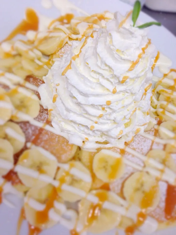 WIKIWIKI♡banana caramel pancake!!!!|sheiraさん