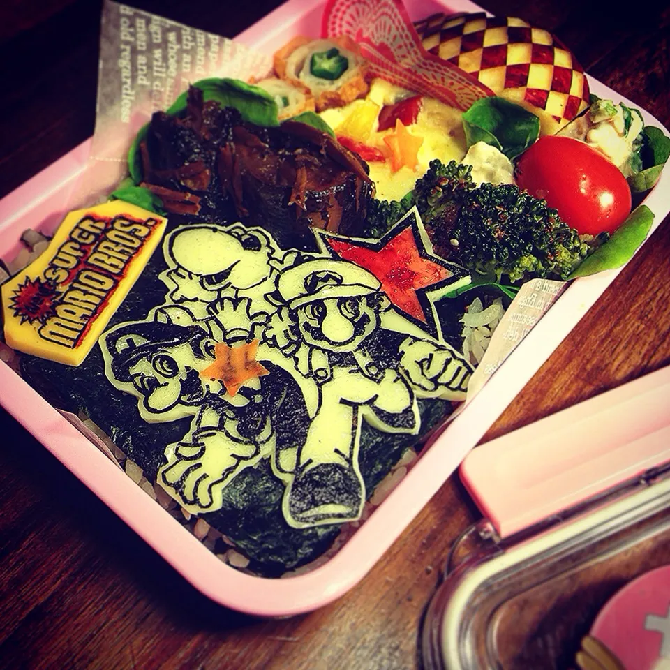 NEW SUPER MARIO BROS. ⭐︎ Ginger Sanma (Pacific Saury) Lunch box.  スーパーマリオブラザーズ⭐︎秋刀魚の生姜煮キャラ弁当|Yuka Nakataさん