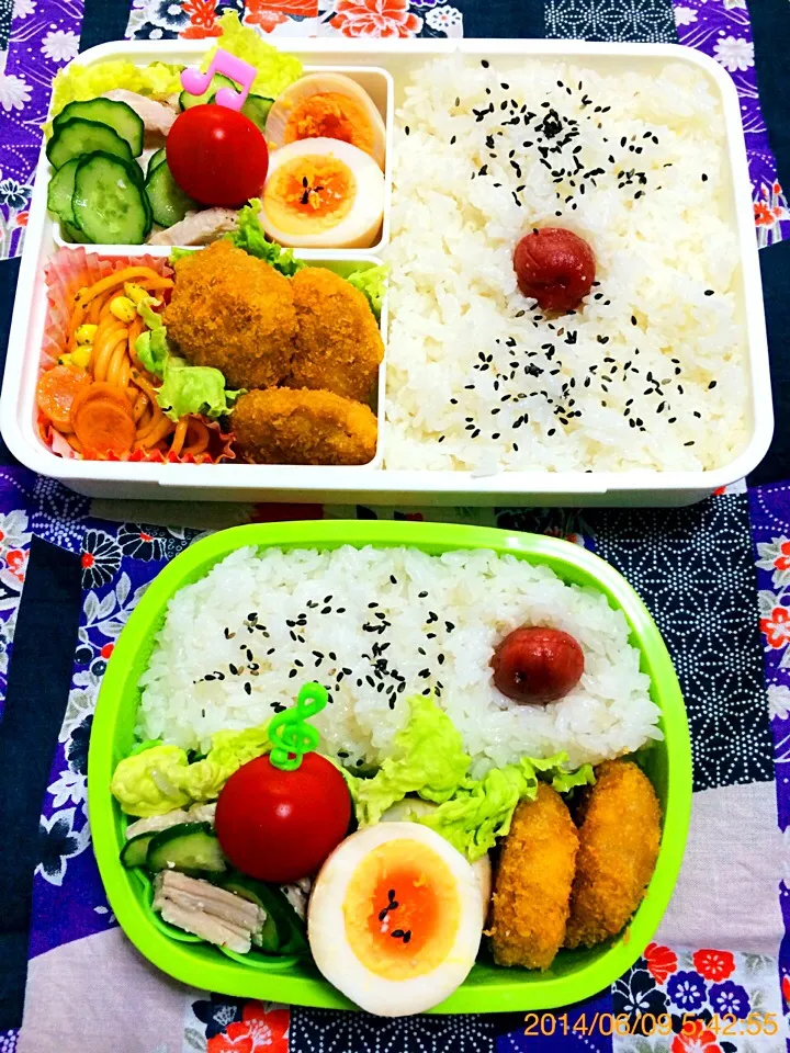 Snapdishの料理写真:今日は２個弁当〜2014.6.9|こんぺいとうさん