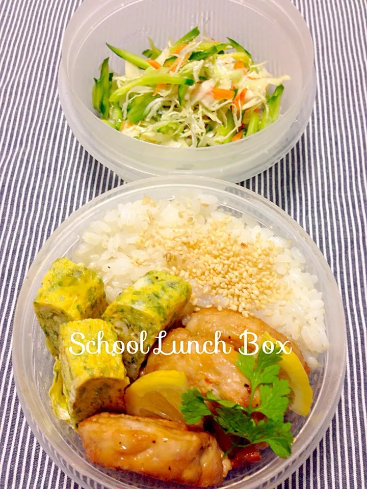 Snapdishの料理写真:2014/06/09 中学生女子のお弁当 🍒 School Lunch Box|thanksanさん