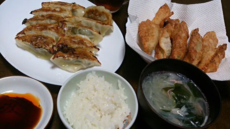 焼き餃子＆揚げ餃子＆春雨スープ|えっちゃんさん