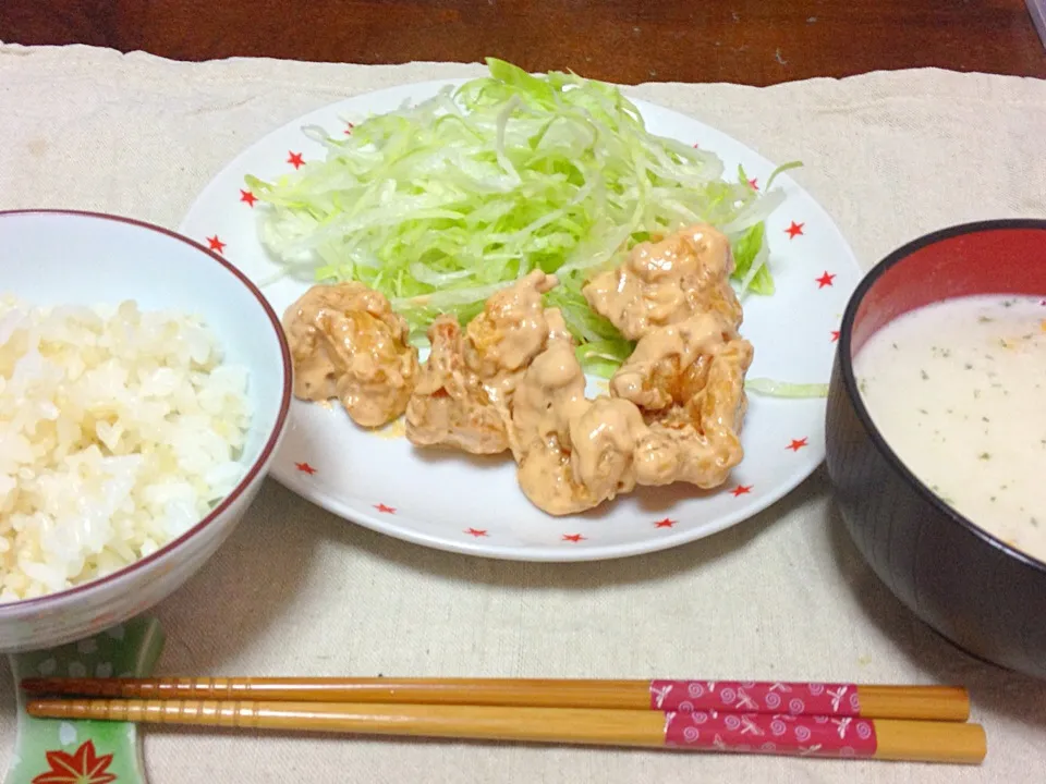 【夕飯】海老マヨと千切りレタス|糸町たつこさん