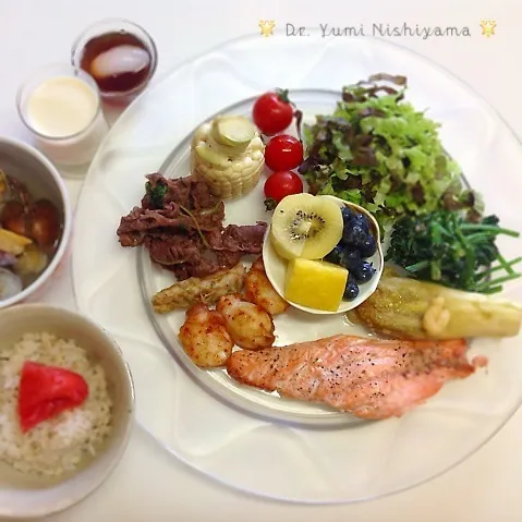 Snapdishの料理写真:ドクターにしやま由美式ダイエットプレートのご紹介です‼︎|ドクターにしやま由美式時計回りダイエットプレートさん