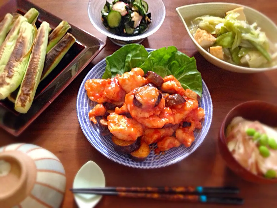 Snapdishの料理写真:鶏むね肉と茄子のケチャップソテー|noryさん