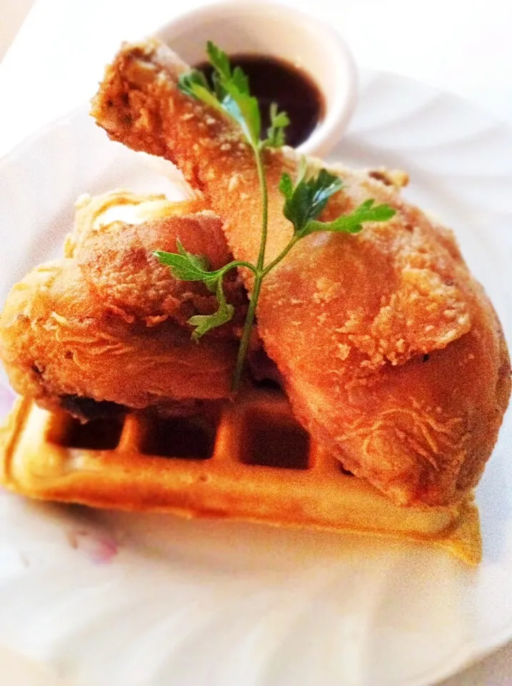 I made chicken and waffle, y'all!|mamaeriさん