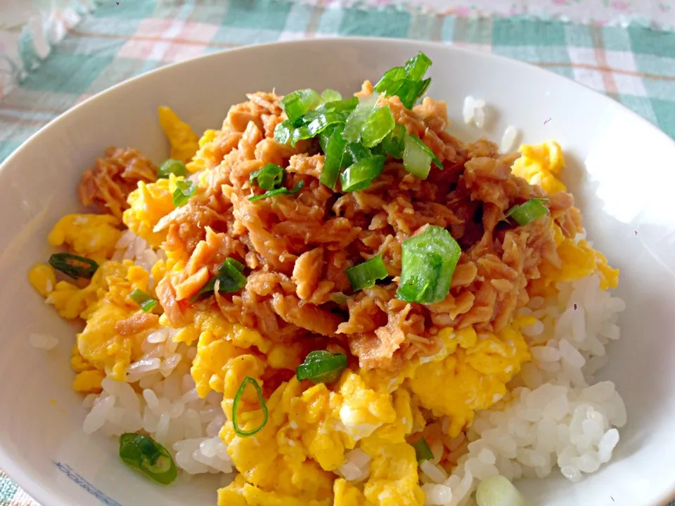 Snapdishの料理写真:シーチキンdeそぼろ丼|小嶋 女々さん