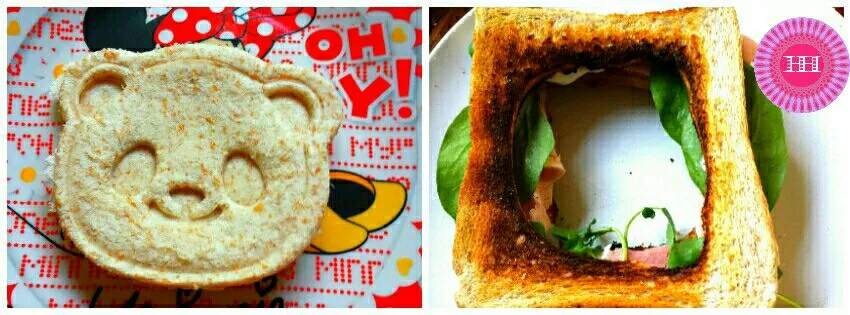 Panda Sandwich filled with Ham&Salad #bento #ham #salad #sandwich 
Daughter's part - Daddy's part|Biscuite Queenさん