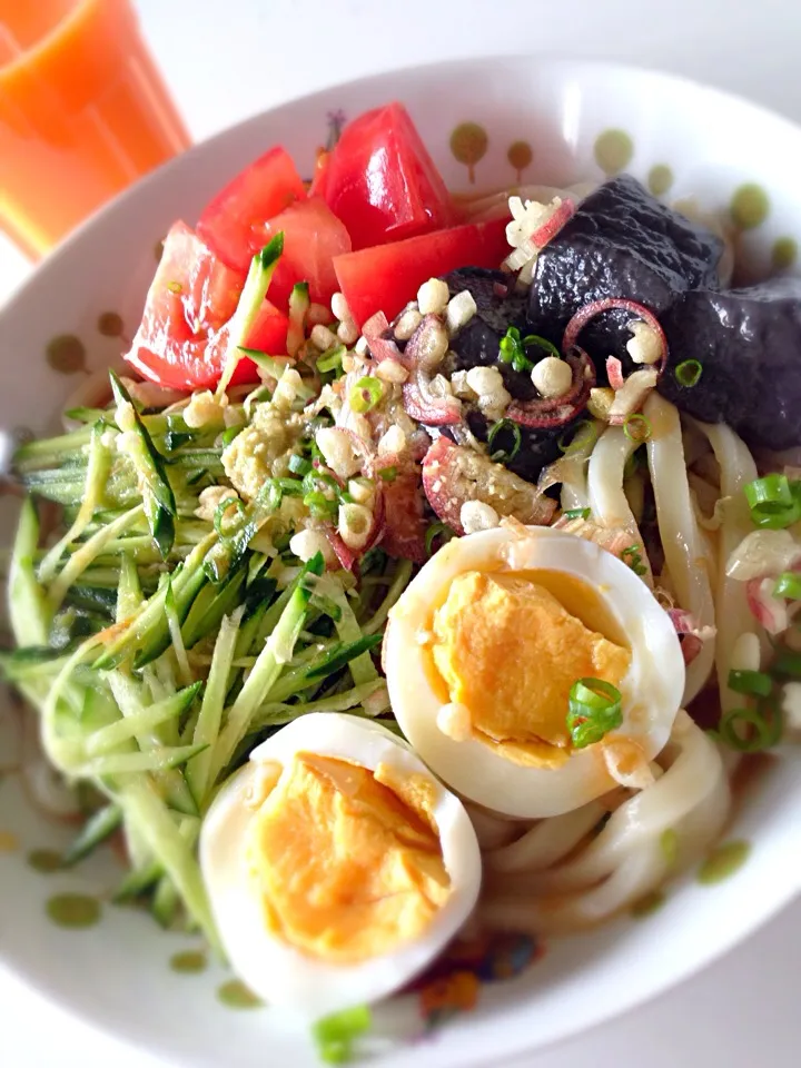 本日の朝麺 冷やしサラダうどん 20140611|Keiichi Ikegami Ikeichiさん