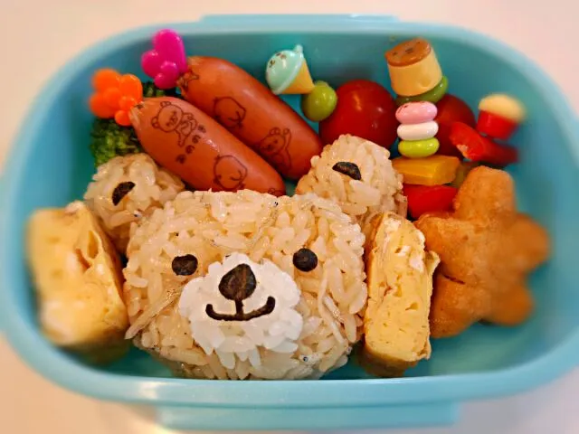 幼稚園弁当☆今日はくまさんおにぎり♪|ちび太さん