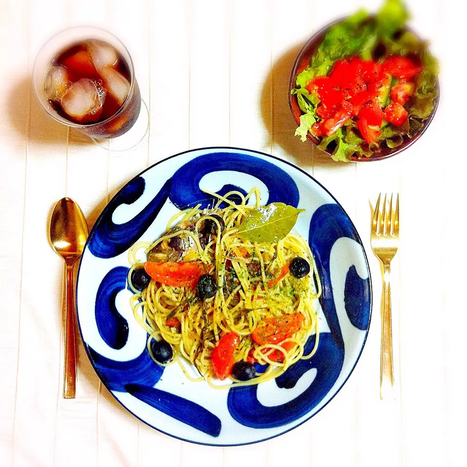 昨晩のアクアパッツァの残り汁でパスタの朝食 🍝🍴🌊|welcomeizumiさん