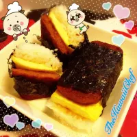 Snapdishの料理写真:Teriyaki Spam & Egg Musubi|SnowConeさん